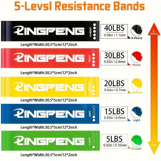 5/1Piece Resistance Band Set - Get Fit with Different Levels of Exercise for Men & Women Gym Resistance Bands Yoga Rubber Bands Elastic Workout Equipment Rubber Elastic Bands for Strength Training Fitness Equipment