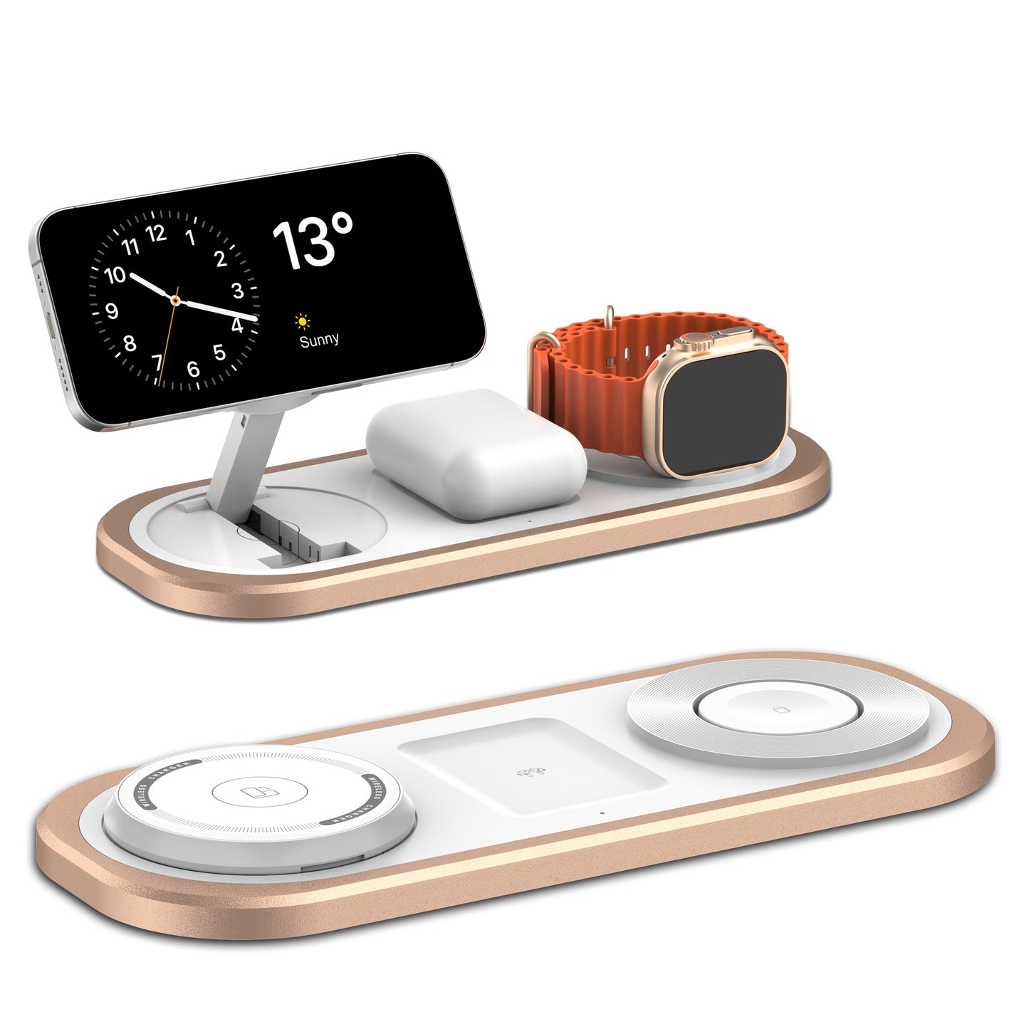 3in 1 Wireless Charger for iPhone, Foldable Charging Station for iPhone 16/15/14/13/12/Pro Max/Pro/Mini/Plus, for iWatch 10/9/8/7/SE/6/5/4/3/2/1/Ultra2/Ultra, for pro/2/3/4