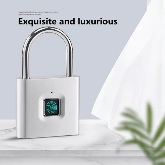 Mini Smart Fingerprint Padlock Keyless Biometric Lock with Fingerprint Unlock, USB-Rechargeable Battery, IP56 Waterproof, Antitheft Security, Zinc Alloy Body for Suitcase, Luggage, Backpack, Door, Compatible for Smart & Trave