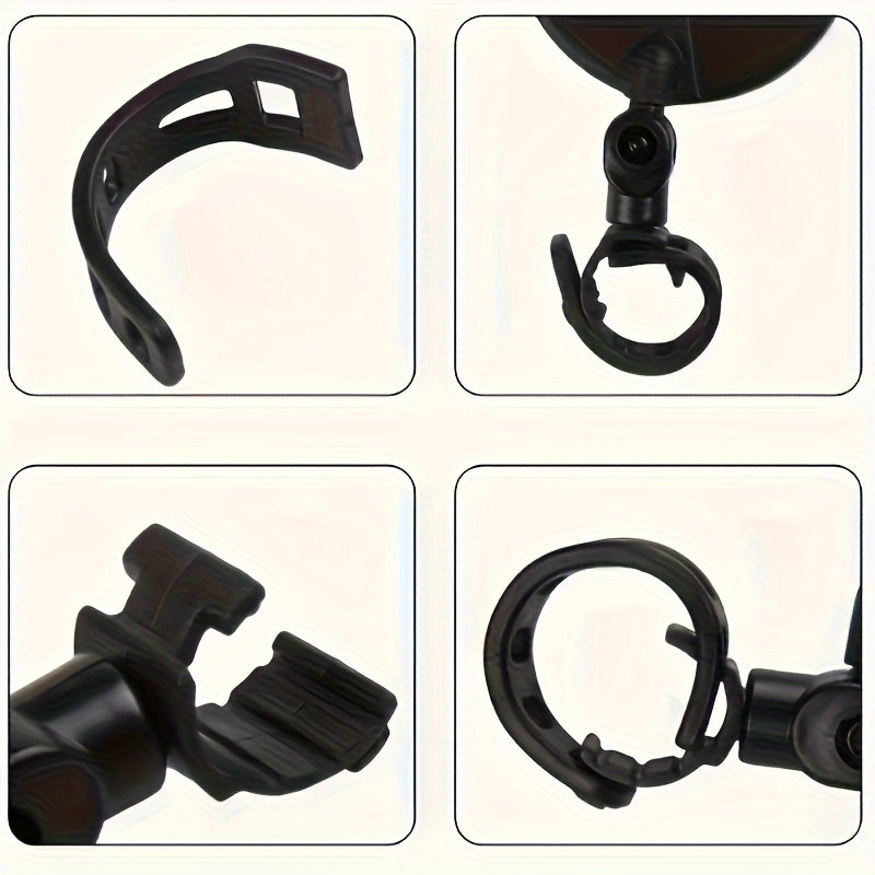 2pcs Adjustable Rotating Bicycle Rearview Mirrors - Enhance Road Safety and Visibility, 360° Adjustable Rearview Mirrors for Mountain Bikes and Bicycles, Shockproof Safety Lenses, Quick-Install Handlebar Accessories