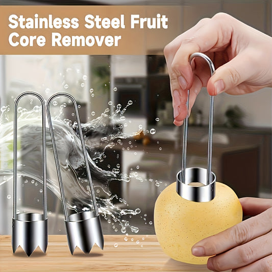 Stainless Steel Fruit and Vegetable Core Remover, Red Bell Pepper Seed Remover, Universal Kitchen Gadget for Apples, Pears, Tomatoes, Peppers, etc. - Durable and Easy to Use, Suitable for 11 Festivals