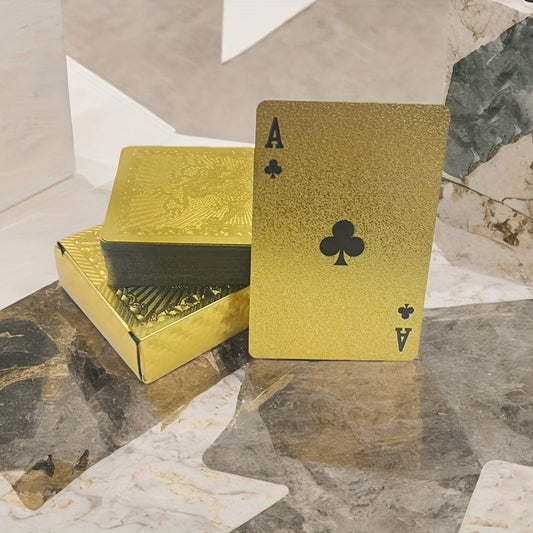 1 Set Matte Golden Dragon PVC Playing Cards - Durable Hardened Deck for Valentine'S Day, Thanksgiving, Christmas, Halloween & New Year Celebrations - Elegant Design with Intricate Patterns, Perfect for Parties & Gatherings, F