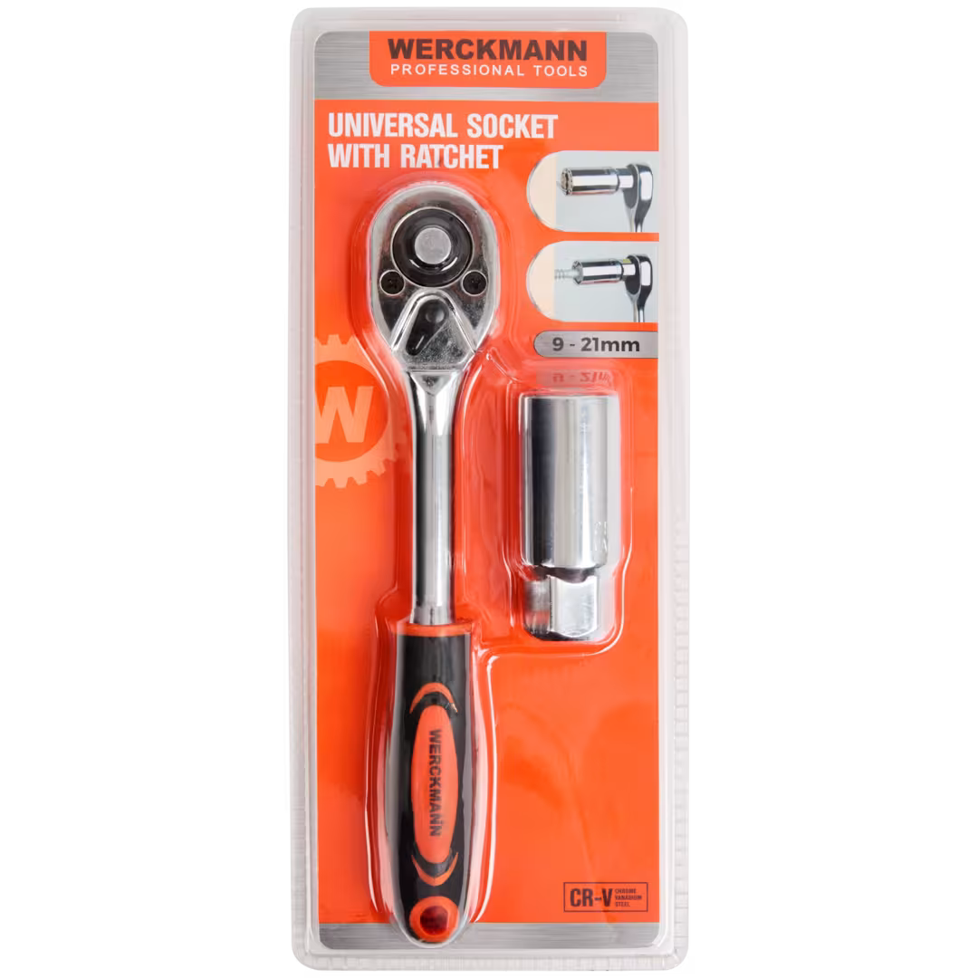 Werckmann universal socket wrench with ratchet 2 pieces