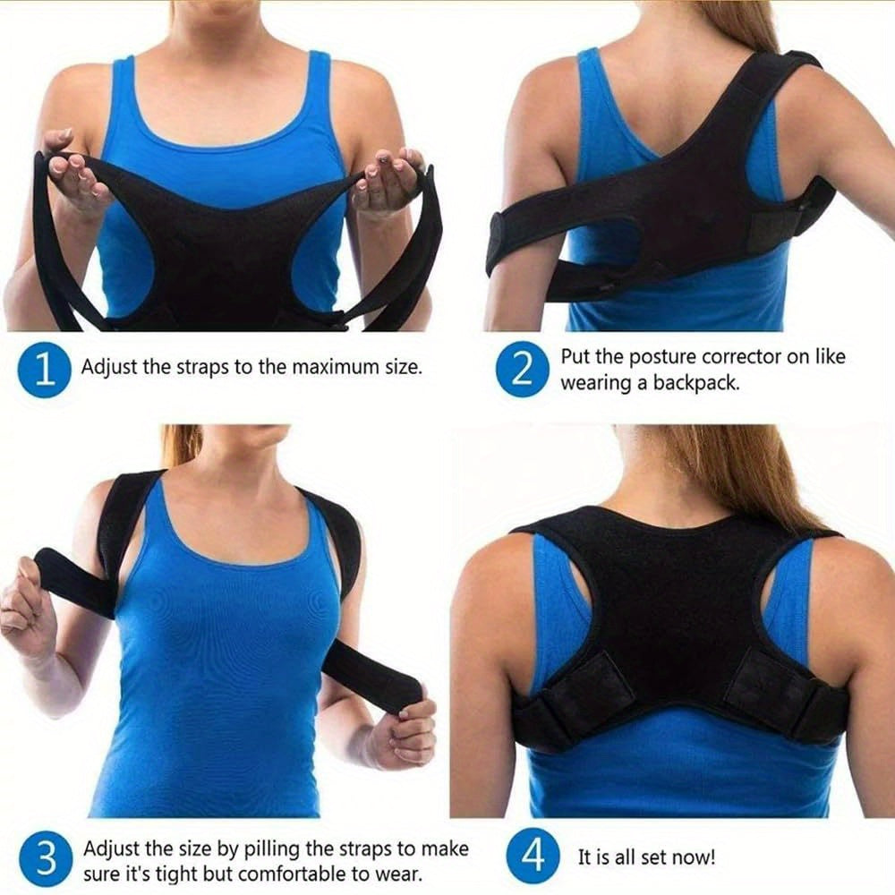4-Season Back Posture Corrector, Instant Straightener for Men and Women - Adjustable Breathable Upper Body Support Belt