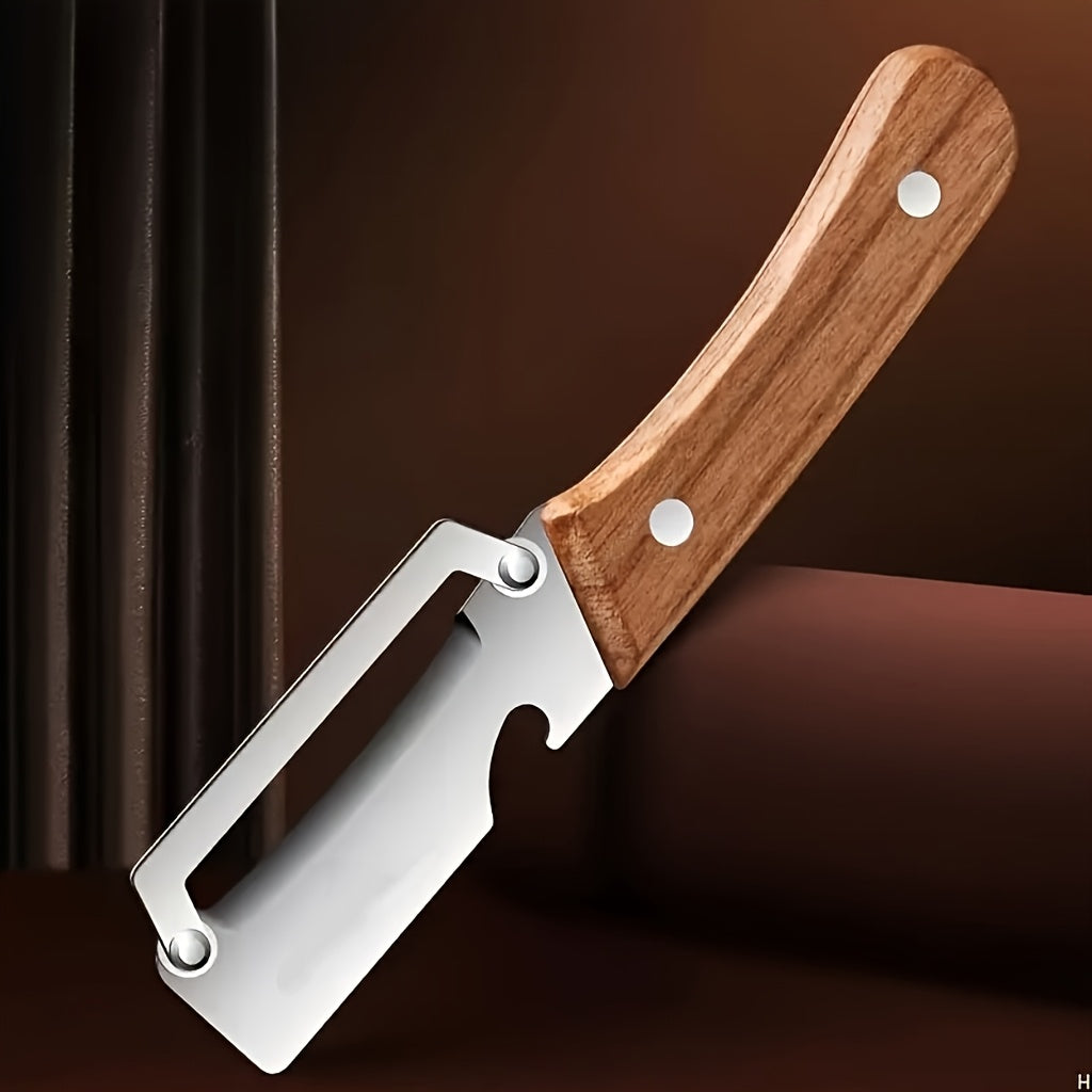 1pc Multi-functional Solid Wood Handle Stainless Steel Peeler | Essential Kitchen Tool for Quickly and Easily Peeling Fruits and Vegetables