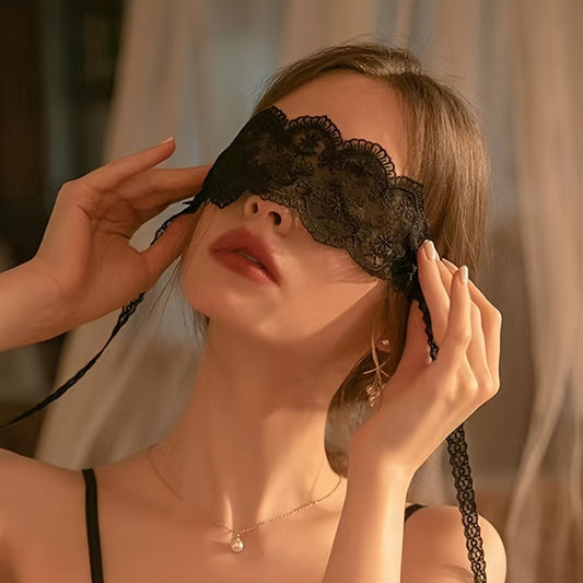 1pc, Black Lace Eye Mask, Sexy Lace Eye Mask, See-through Eye Mask, Women's Underwear Accessories, Semi-transparent Sexy Eye Mask