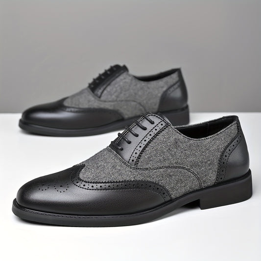 New Men's Casual Business Shoes, Brogue Dress Shoes, Lace-up Casual Men's Shoes, Suit Groomsmen Wedding Shoes, Loafers, Carved Trendy Low-Top Shoes