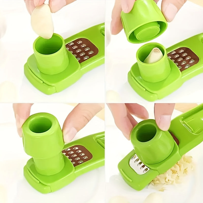 1pc Mini Garlic Grinder Creative Garlic Press Kitchen Garlic Mash Manual Garlic Mashing Green Kitchen Gadgets Outdoor picnic and barbecue tools