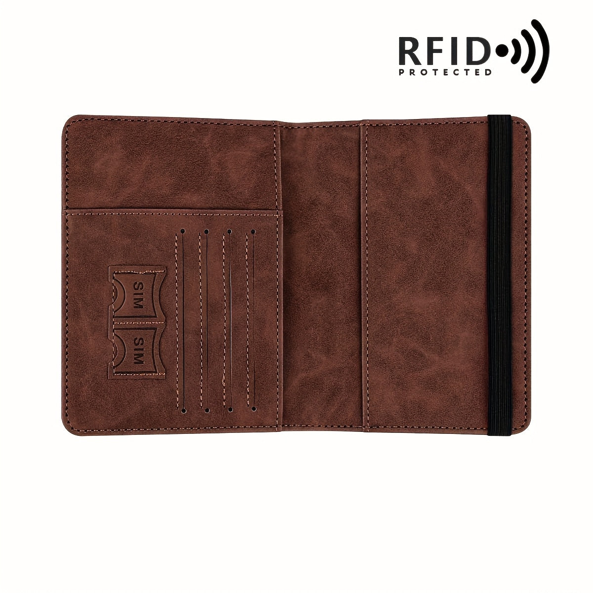 1pc RFID Passport Holder | Thin Retro PU Multi-Function Wallet, Travel Passport Bag, Light Grey with