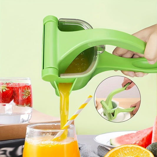 1pc Green Multifunctional Manual Citrus Juicer - Compact Handheld Fruit Squeezer for Oranges, Lemons & More, Durable Plastic Design for Easy Juicing at Home, Home Juice Making | Handheld Juicer | Easyclean Material, Juicer Sq