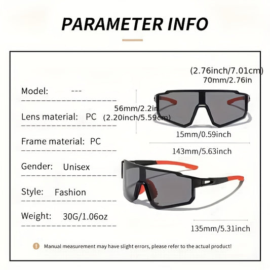 OYALIE Bicycle Fashion Glasses for Men & Women - Full-Rim PC Frame, 1 Lens, Lightweight & Durable, Ideal for Mountain Biking, Road Cycling, Outdoor Sports, Driving, Fishing, Running, Golf, Beach, Baseball - Stylish Streetwear