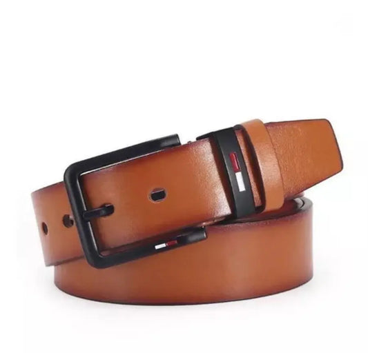 Men’s PU Leather Belt with Alloy Square Pin Buckle, Business and Casual Waist Belt in Black, Coffee, and Brown, 3.8cm Wide Adjustable Fashion Belt