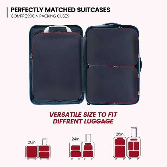 2/6/9 Set Compression Packing Cubes Waterproof Travel Organizer Bags Space-Saving Luggage Storage for Suitcase Travel Essentials