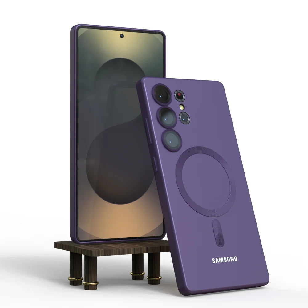 Magnetic Shockproof Protective Phone Case for Samsung Galaxy S25 Series 5G, Lightweight Anti-Slip PC + TPU Back Cover