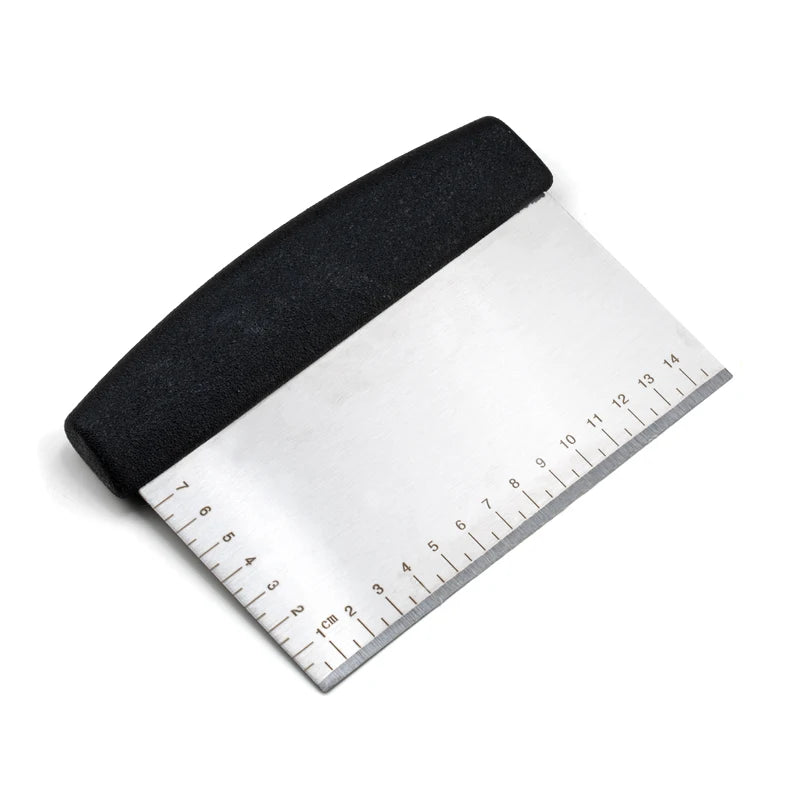 FAIS DU Stainless Steel Pizza Dough Cutter – Pastry Bench Scraper with Measuring Scale