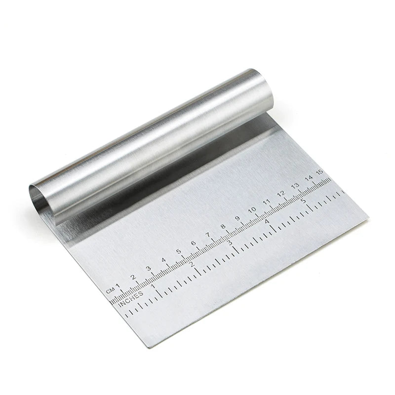 FAIS DU Stainless Steel Pizza Dough Cutter – Pastry Bench Scraper with Measuring Scale
