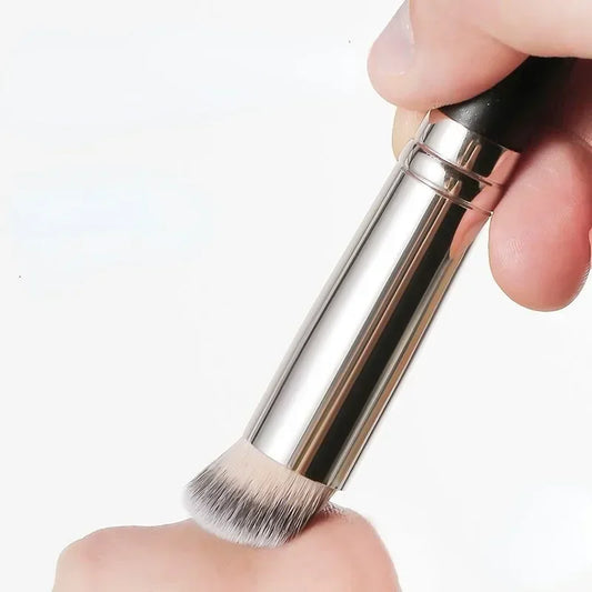 Premium Foundation and Concealer Brush Set, Dense Blending Contour and Blusher Makeup Brushes with Wooden Handle, Flawless Under-Eye Face Brush Set