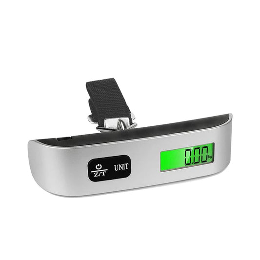Portable Digital Luggage Scale with LCD Display, 50kg / 110lb Electronic Hanging Suitcase Scale, Travel Baggage Weight Checker with Temperature Display