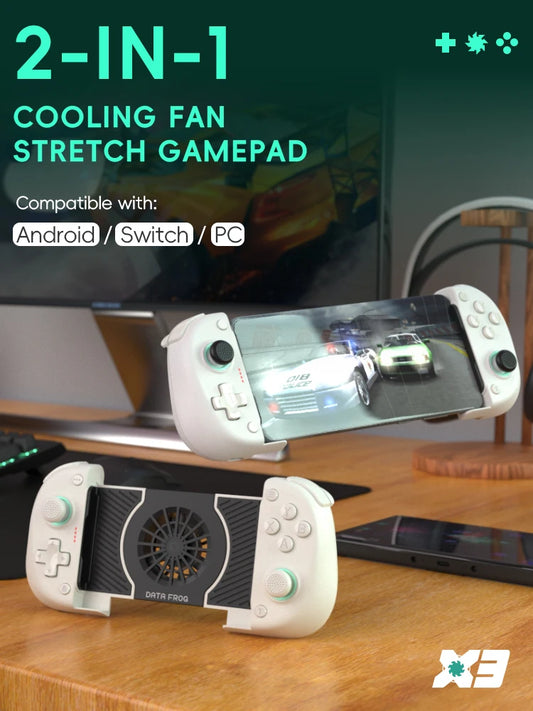 DATA FROG X3 Wireless Game Controller for Android, Switch, and PC, Bluetooth Mobile Gaming Gamepad with Hall-Linear Triggers for PUBG, COD, FIFA, and Mobile Games