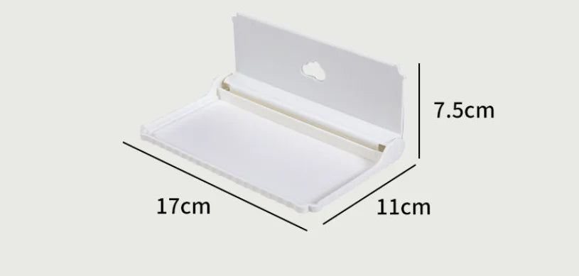 Wall Mounted Folding Storage Shelf, No-Drill Space-Saving Phone Holder & Router Organizer for Bathroom & Bedroom