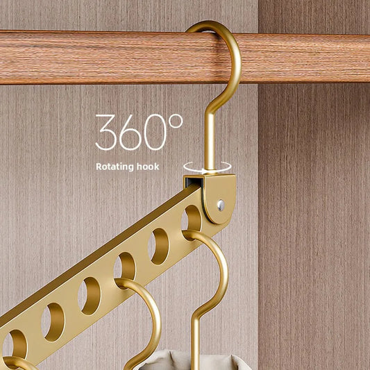 Foldable Rotatable Magic Clothes Hanger Organizer – Multi-Hole Metal Wardrobe Space Saver Hook