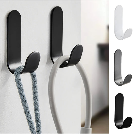 6Pcs Self-Adhesive J-Hooks – Waterproof Heavy-Duty Hanging Hooks for Bathroom & Kitchen