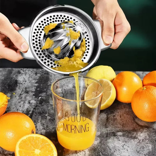 304 Stainless Steel Manual Fruit Juicer – Portable Lemon & Orange Hand Press Juicer for Kitchen
