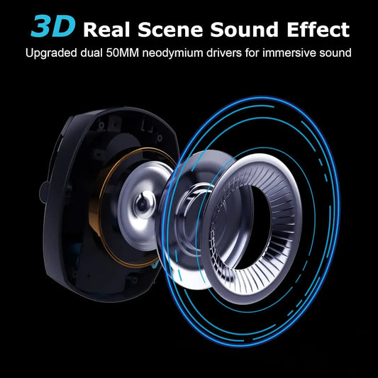 Acinaci Wireless Gaming Headset with Microphone, 2.4G USB, Bluetooth, and 3.5mm Wired Modes, Active Noise Cancellation, 3D Surround Sound Headphones for PC, PS4, PS5, Mac, and Switch