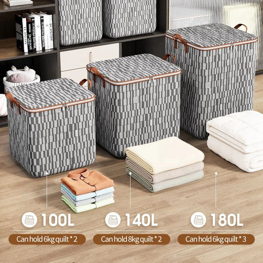 1–3PCS Portable Waterproof Luggage Storage Bags – Large Zipper Organizer for Duvet, Clothes & Toys