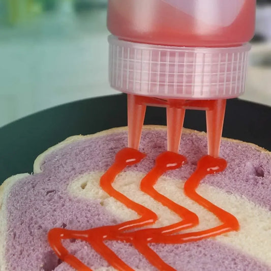 Ketchup Squeeze Bottle Plastic – Condiment Squirt Bottle with 3-Hole Dispensing for Oil, BBQ Sauces, and More