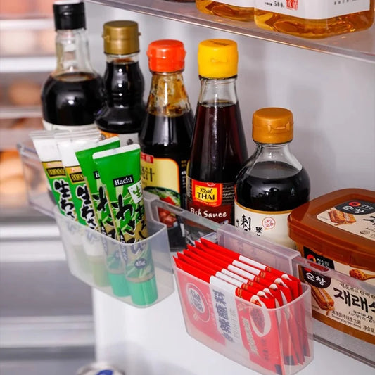 Refrigerator Side Door Storage Box, Wall-Mounted PP Hanging Organizer for Small Items & Cosmetics