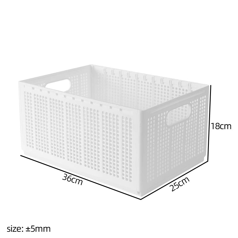 Foldable Storage Basket with Adjustable Dividers – Stackable Drawer Organizer for Bra, Underwear & Clothes