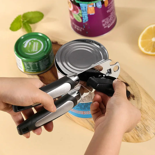 Professional Manual Can Opener – Multifunctional Stainless Steel Can and Bottle Opener Kitchen Gadget