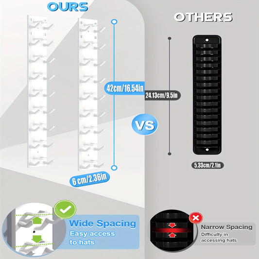 Wall Mounted Baseball Cap Rack – Multifunctional Hat Organizer Storage Hanger for Door & Closet