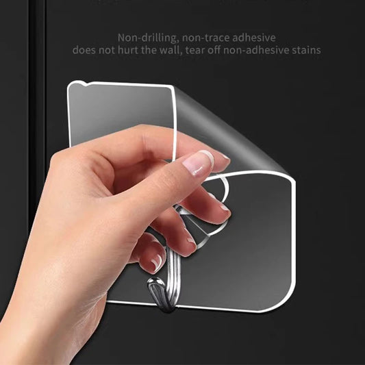 Transparent Adhesive Wall Hooks – No-Drill Traceless Strong Load-Bearing Hooks for Bathroom & Kitchen