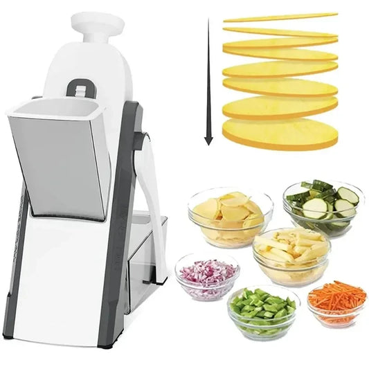 5-in-1 Multifunctional Vegetable Cutter, Household Kitchen Radish Grater, Slicer & Garlic Chopper Tool