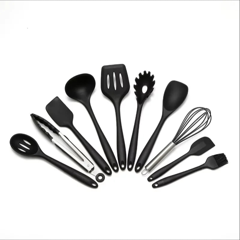 10PCS Silicone Kitchen Utensil Set, Heat-Resistant Cooking & Baking Tools, Non-Stick Spatula Spoon Scraper Set