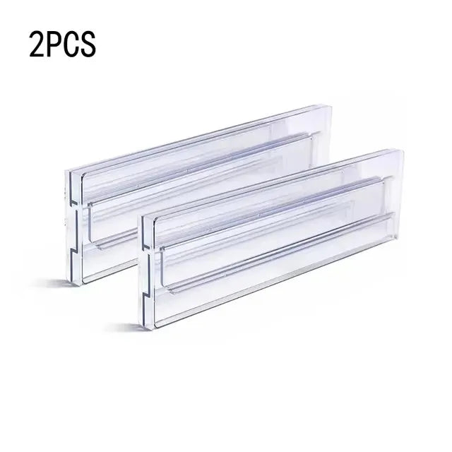 Expandable Drawer Wardrobe Dividers, Clear Plastic Drawer Organizer Partition Plates for Kitchen, Closet & Tools