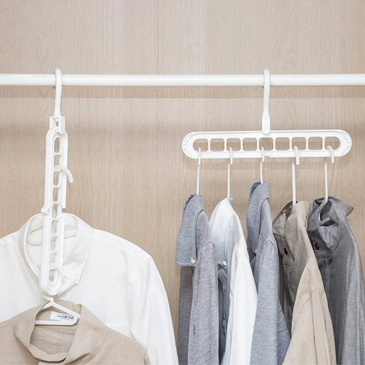 Solid Wood Multi-Hook Clothes Hanger – Vintage Wooden Organizer with 8 Hooks for Underwear & Accessories