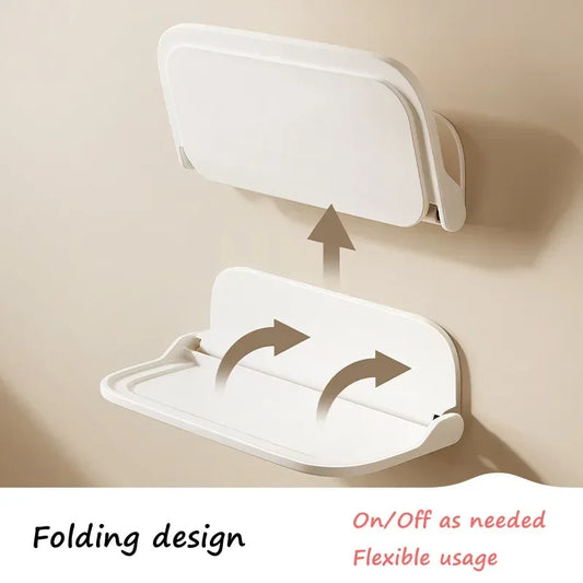 Wall Mounted Folding Storage Shelf, No-Drill Space-Saving Phone Holder & Router Organizer for Bathroom & Bedroom