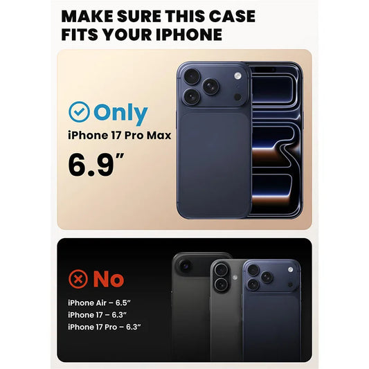 For iPhone 17 Pro Max Case 6.9" I-BLASON Are Flip Full-Body Magnetic Phone Case with Tempered Glass Screen Protector & Stand