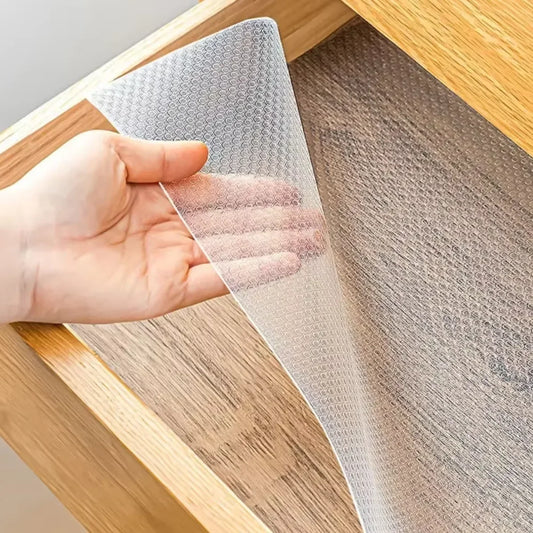 Drawer Mat Shelf Liner, Non-Slip Waterproof EVA Cabinet Liner, Non-Adhesive Oil-Proof Closet & Table Pad, Cut-to-Fit