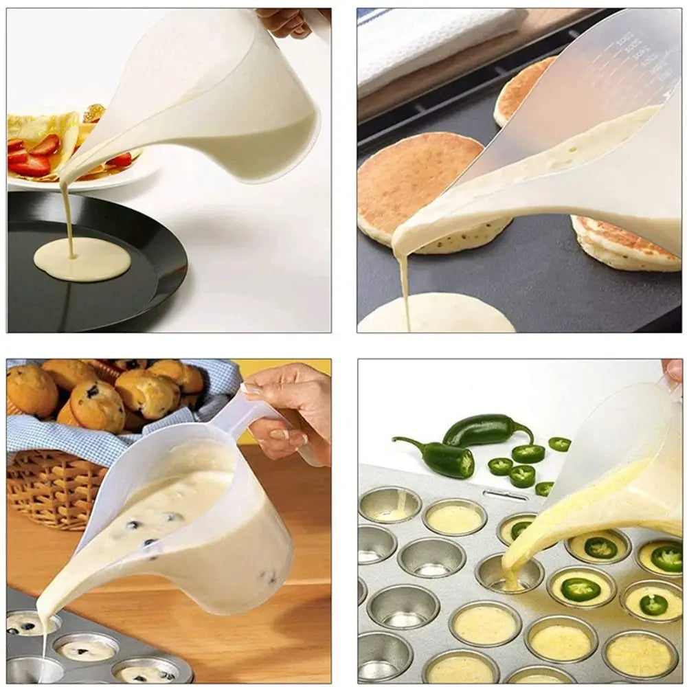 1000ML Tip Mouth Measuring Cup – Plastic Graduated Funnel Pitcher Jug with Long Spout Liquid Container