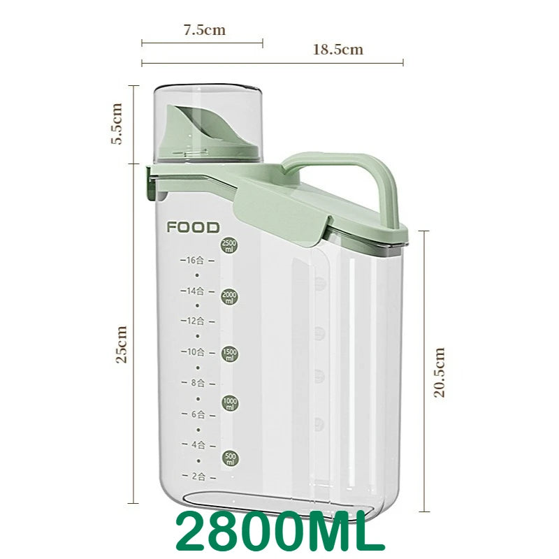 Transparent Airtight Food Storage Container, Moisture-Proof Kitchen Organizer Jar for Dry Foods, Grains, Snacks & Pet Food