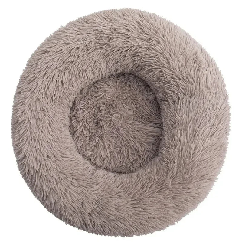 Round Plush Pet Bed for Dogs and Cats, Super Soft Winter Sleeping Bed in 6 Sizes (40–90cm), Warm Calming Cushion for Small, Medium, and Large Pets