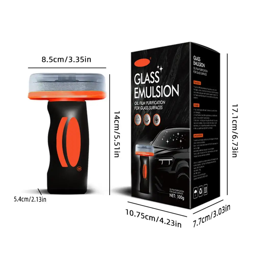 Handheld Glass Emulsion Oil Film Remover – Car Windshield Cleaner for Front, Side, and Rear Auto Glass