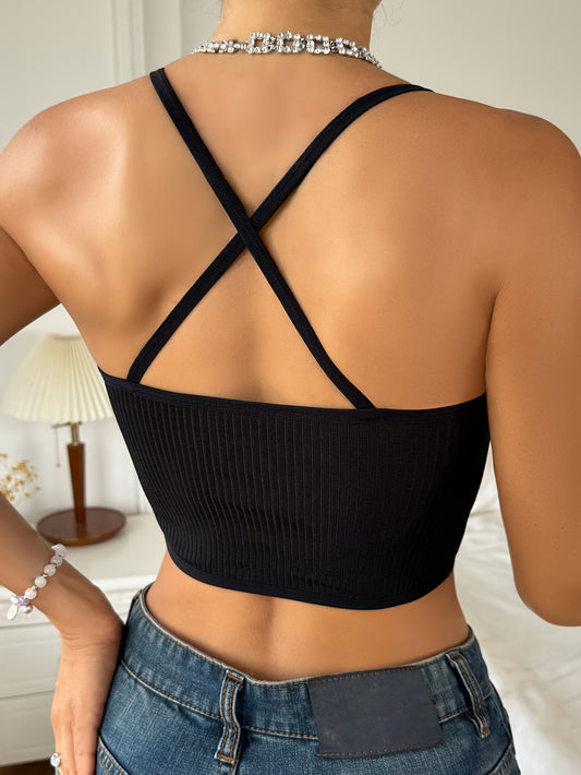 Women'S Elegant Mesh Panel Camisole Top - Soft Breathable Stretchy Spaghetti Strap Tank with Deep V-Neck & Ruched Design, No Underwire Comfort Fit for Casual & Formal Wear, Versatile Layering Piece, Spaghetti Suspender Tank,