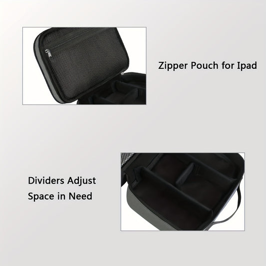 Large Heavy-Duty Travel Organizer Case with Adjustable Divider & Handle - Tech Bag with Zipper Closure, Cable Management System, Tablet Compartment, Laptop, Office, Daily Commute - Ideal Gift For Halloween, Travel, Tech Enthu