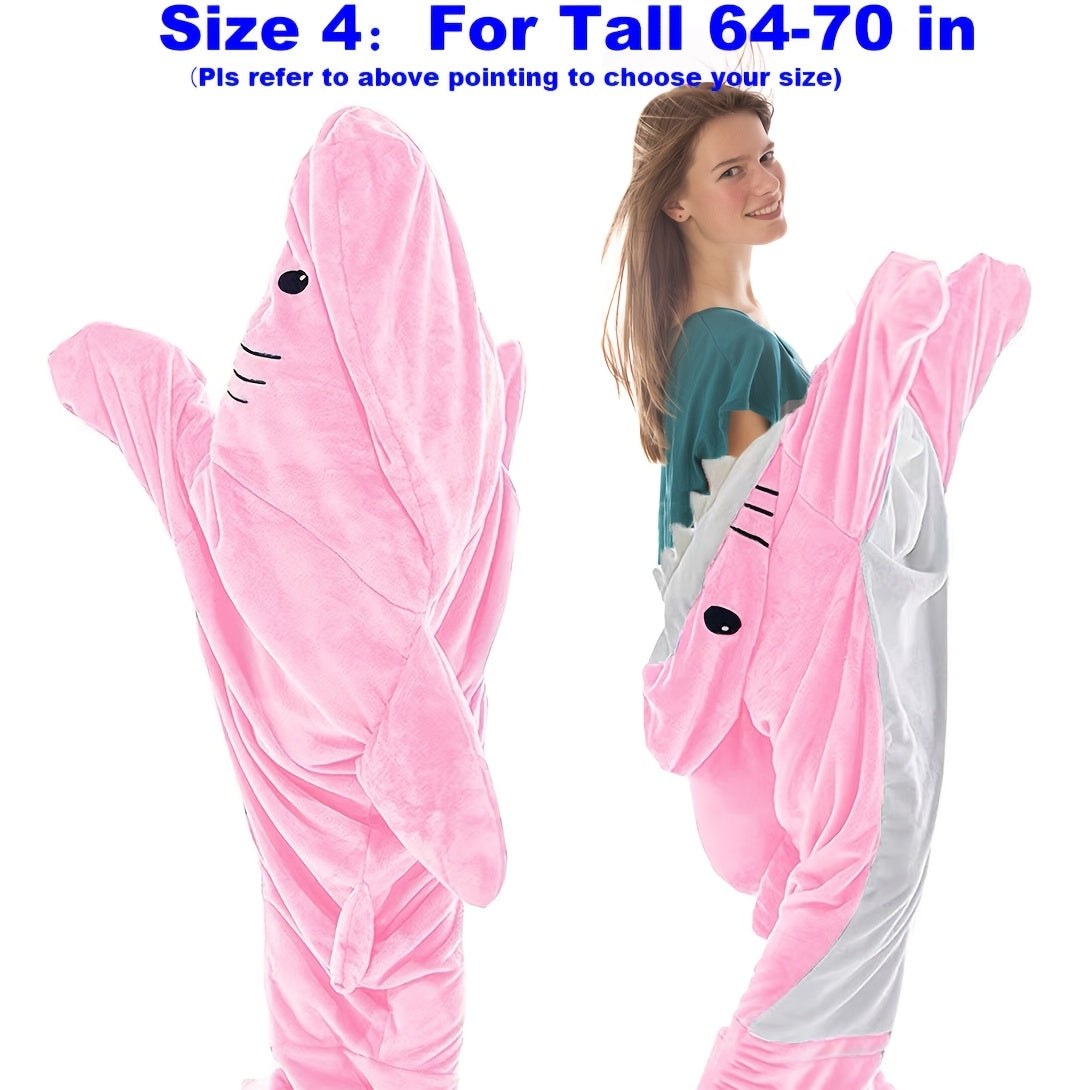 Wearable Shark Blanket Hoodie & Shark Sleeping Bag - Soft Cozy Shark Costume for &, Bedspread with Shark Bedcover, Machine Washable Shark Themed Sleepwear for Themed Parties & Bedtime ()