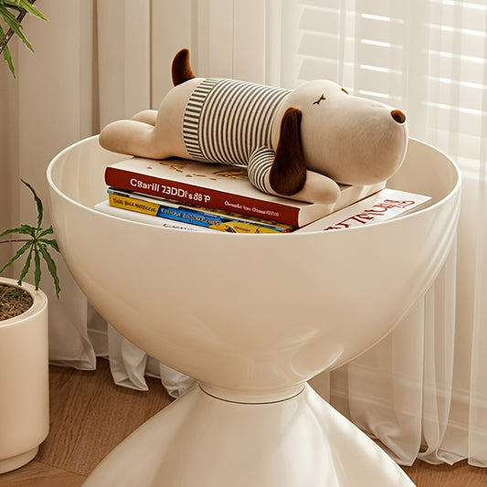 1pc Modern Mini Sofa-Side Table with Low-Profile Plastic Top & Compact Base - Tiny Coffee Table Suitable for Bedside, Living Room, Small Spaces - Durable - Furniture (No Assembly Required)